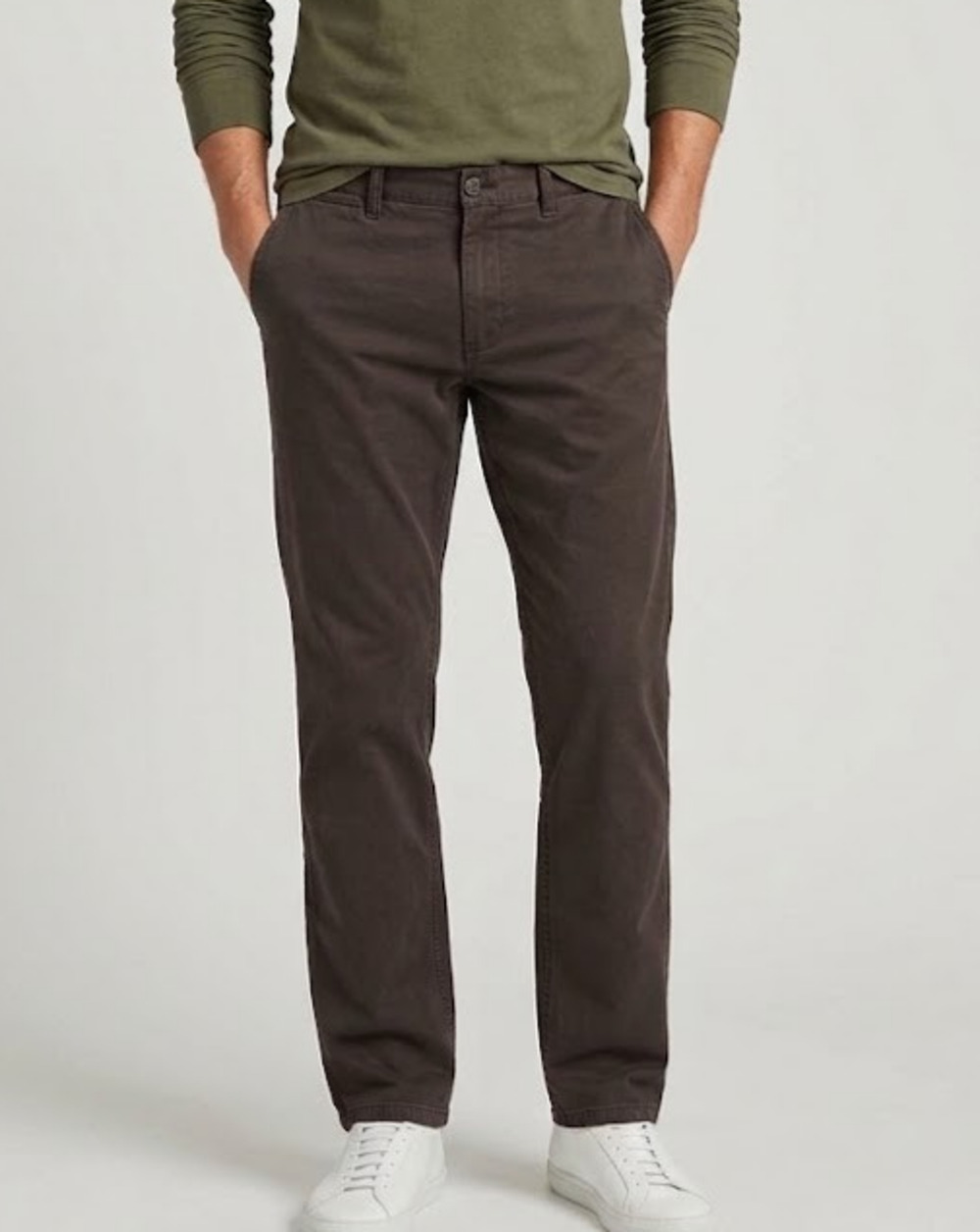 Bonobos Washed Chino Pants Mens 34x34 Brown Athletic Fit Plaid Pocket Accent